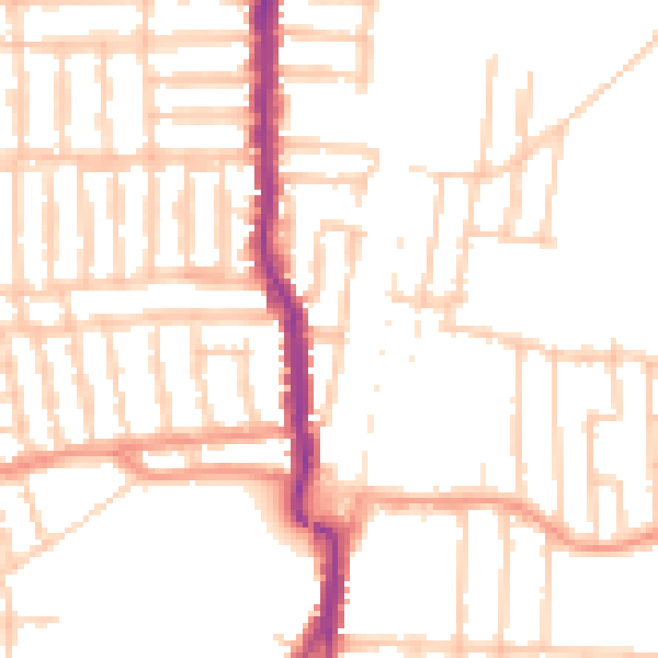 Daytime road noise heatmap for PO3 5BH