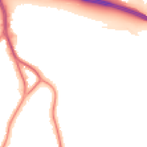Night-time road noise heatmap for PO3 5BJ