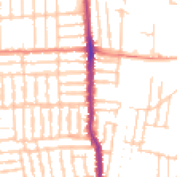Daytime road noise heatmap for PO3 5BS
