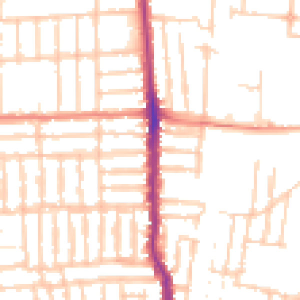 Daytime road noise heatmap for PO3 5BT