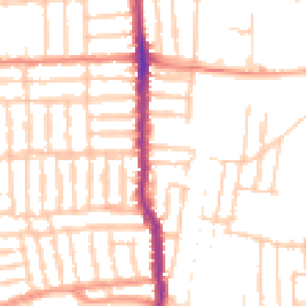 Daytime road noise heatmap for PO3 5BX