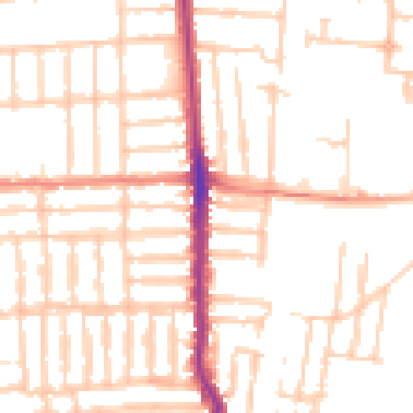 Daytime road noise heatmap for PO3 5DA