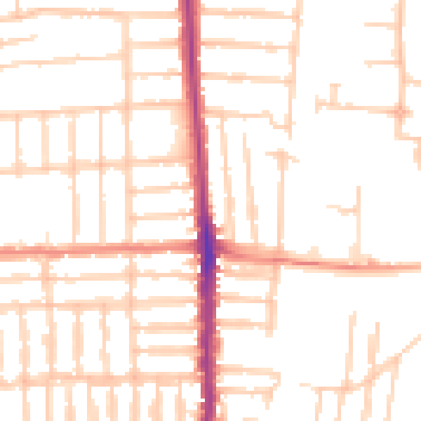 Daytime road noise heatmap for PO3 5DB