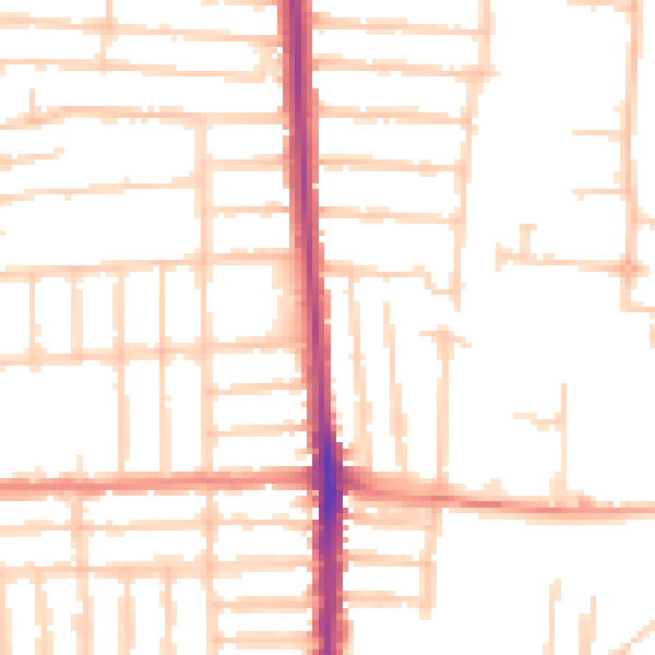 Daytime road noise heatmap for PO3 5DD