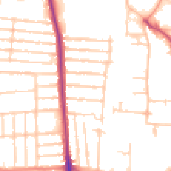 Daytime road noise heatmap for PO3 5DE