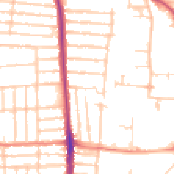 Daytime road noise heatmap for PO3 5DH