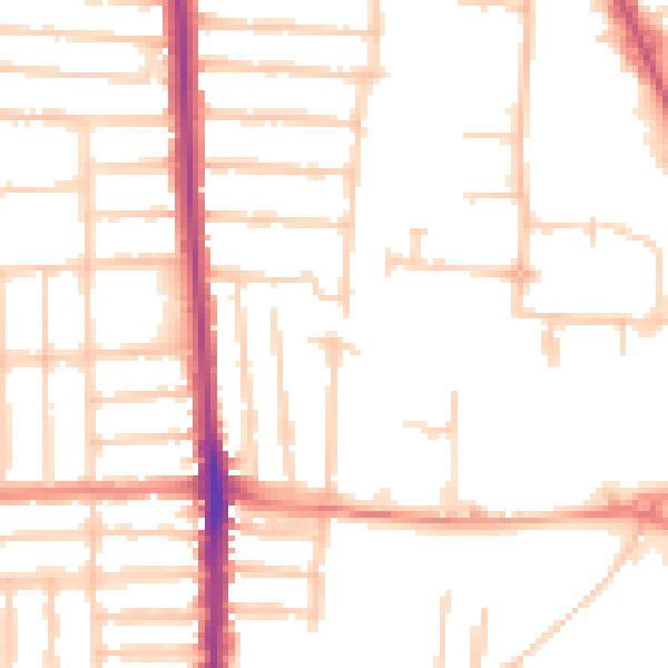 Daytime road noise heatmap for PO3 5DJ
