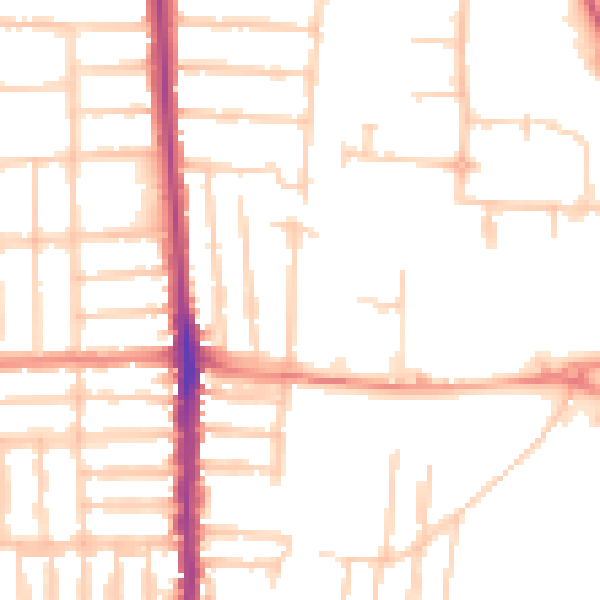Daytime road noise heatmap for PO3 5DN