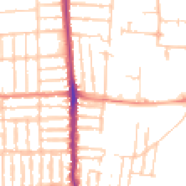 Daytime road noise heatmap for PO3 5DP