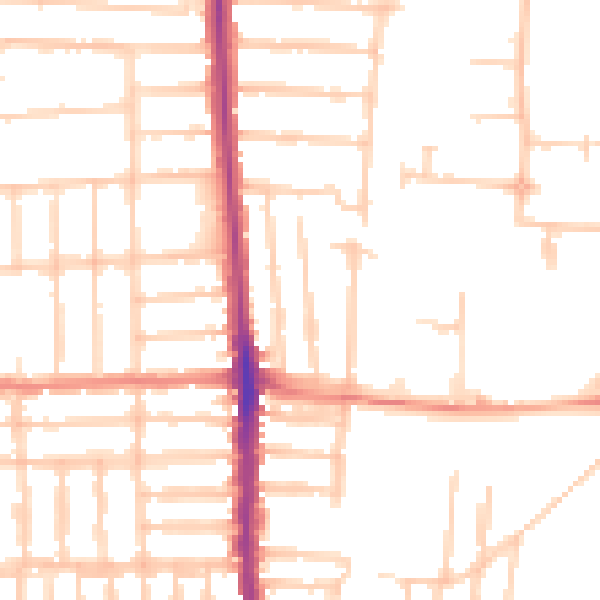 Daytime road noise heatmap for PO3 5DR