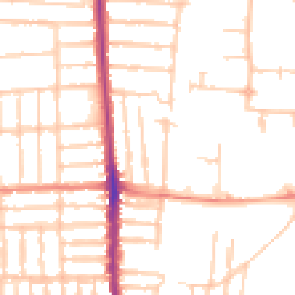 Daytime road noise heatmap for PO3 5DS