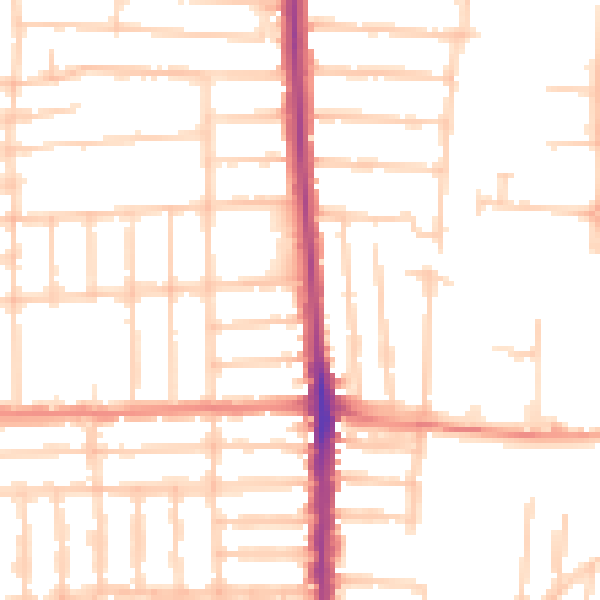 Daytime road noise heatmap for PO3 5EF