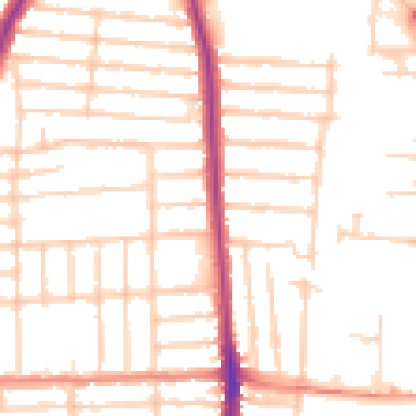 Daytime road noise heatmap for PO3 5EG
