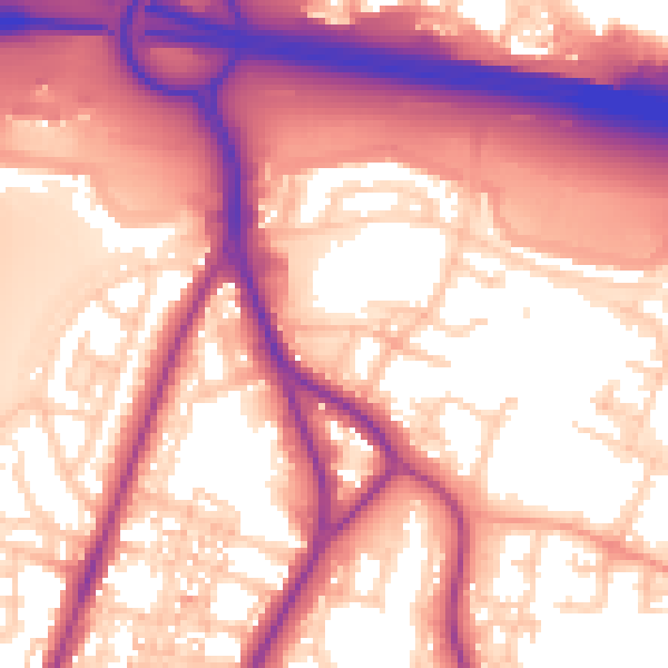 Daytime road noise heatmap for PO3 5FY