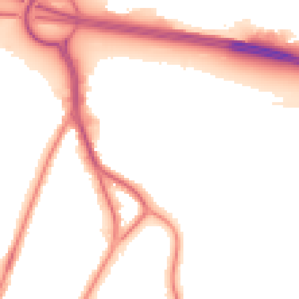 Night-time road noise heatmap for PO3 5GD
