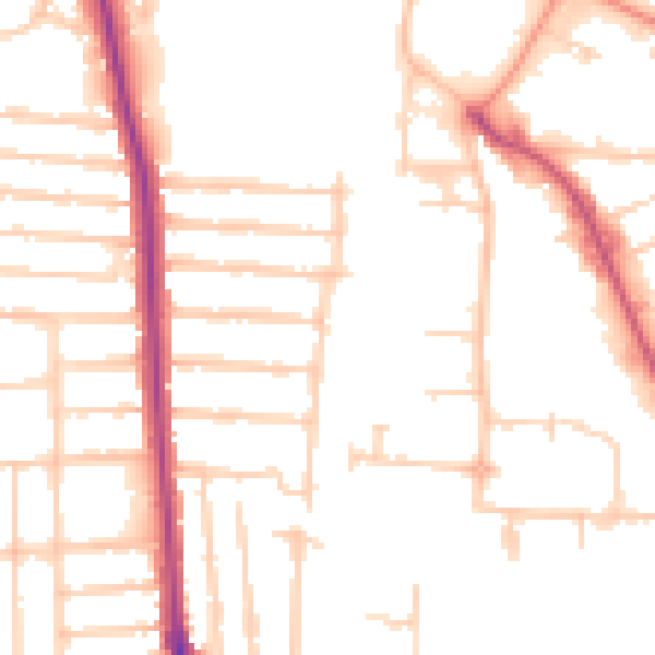 Daytime road noise heatmap for PO3 5HB