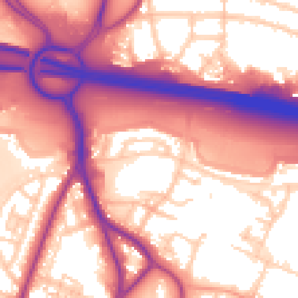 Daytime road noise heatmap for PO3 5LS