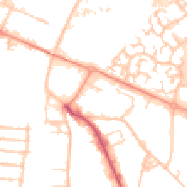 Daytime road noise heatmap for PO3 5RJ