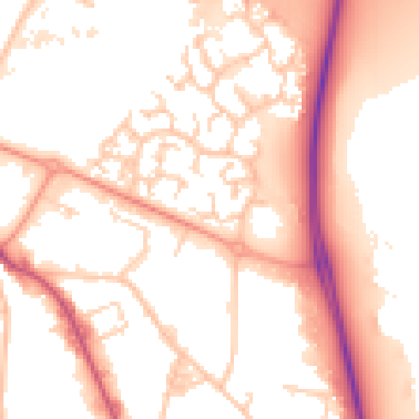 Daytime road noise heatmap for PO3 5TA