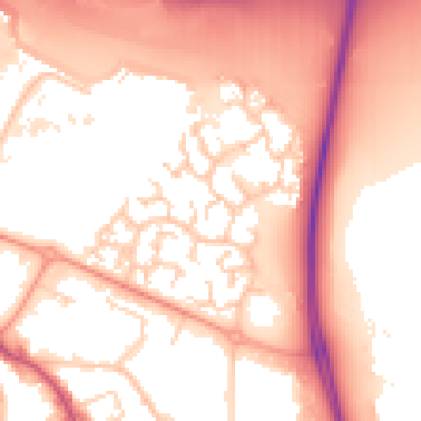 Daytime road noise heatmap for PO3 5TE