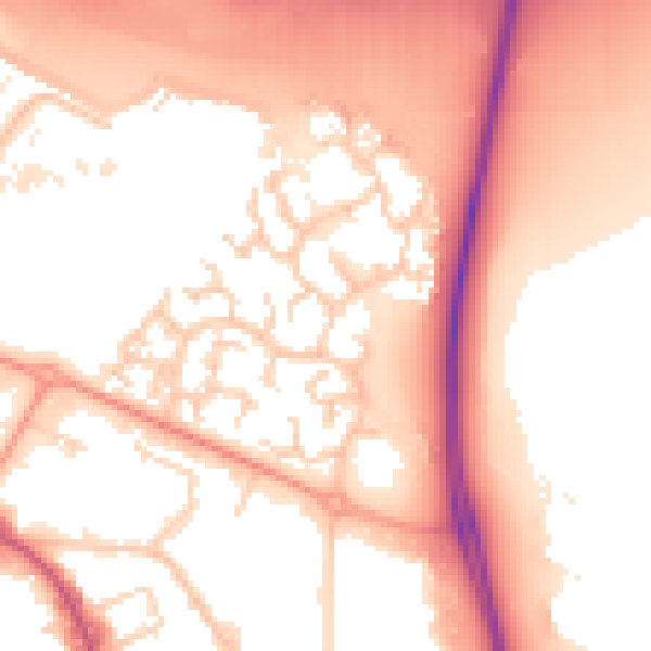 Daytime road noise heatmap for PO3 5TP