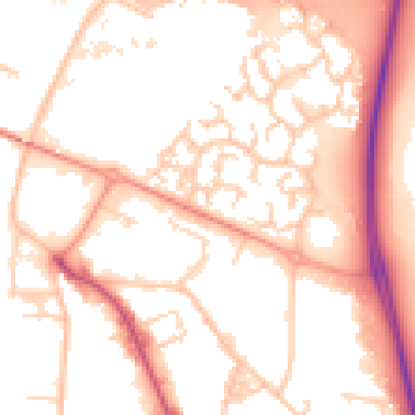 Daytime road noise heatmap for PO3 5TY