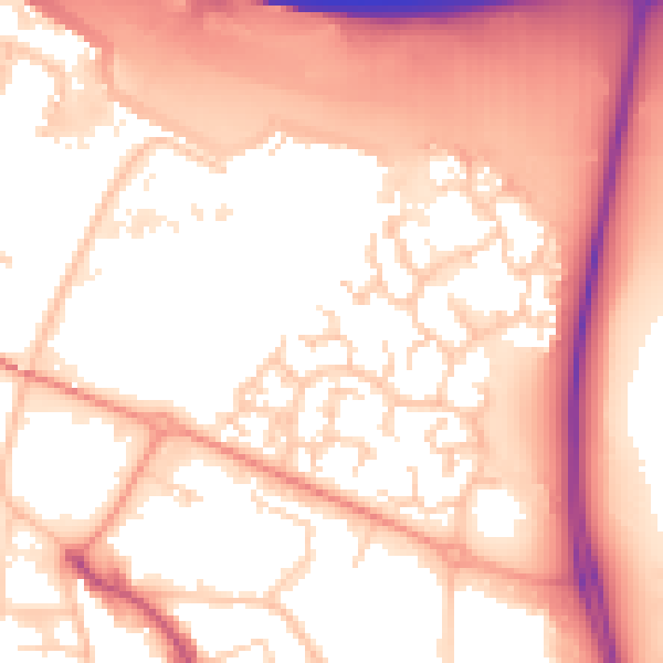 Daytime road noise heatmap for PO3 5UD