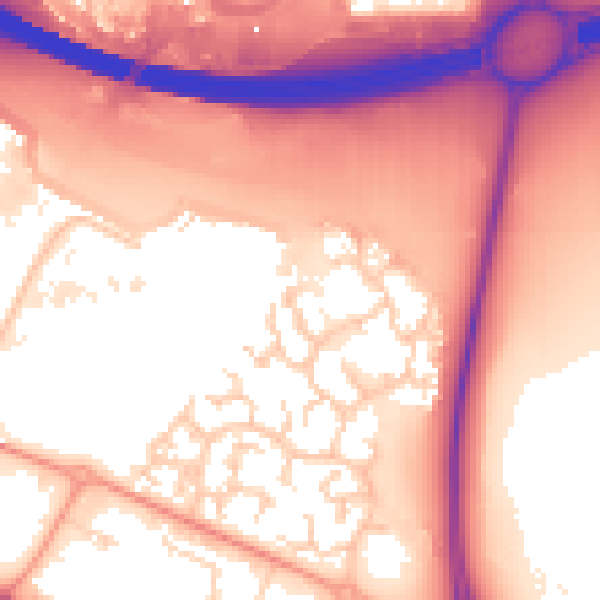 Daytime road noise heatmap for PO3 5UL