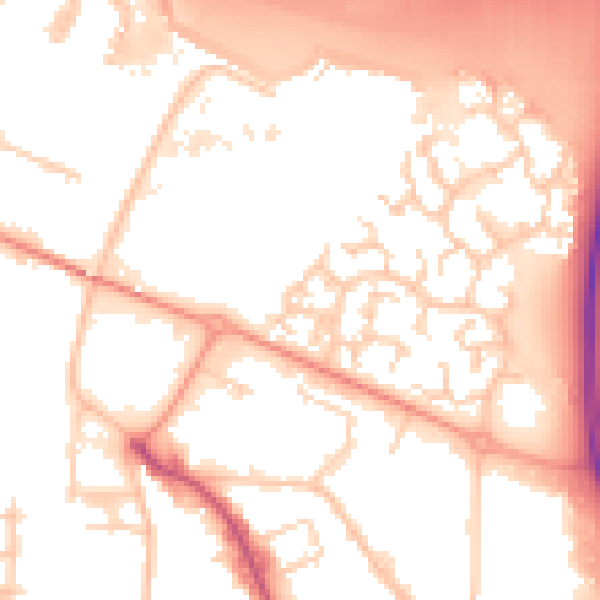 Daytime road noise heatmap for PO3 5UN