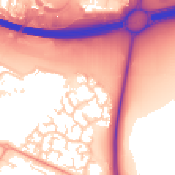 Daytime road noise heatmap for PO3 5UY