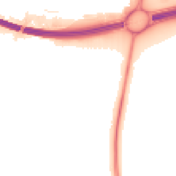 Night-time road noise heatmap for PO3 5UY
