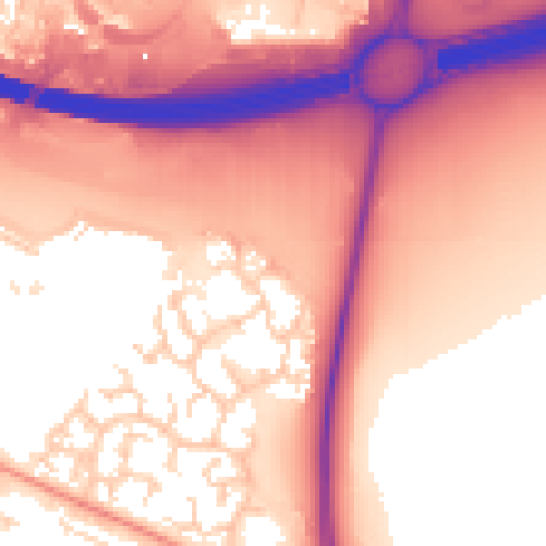 Daytime road noise heatmap for PO3 5UZ
