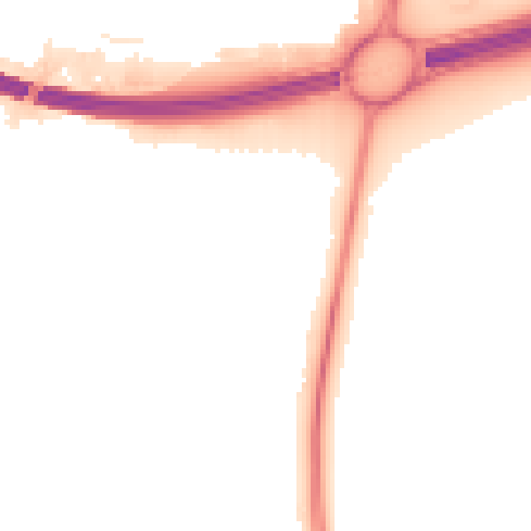 Night-time road noise heatmap for PO3 5UZ