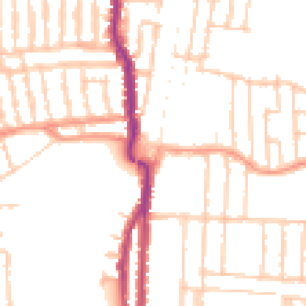 Daytime road noise heatmap for PO3 6AQ