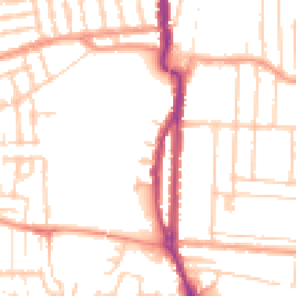 Daytime road noise heatmap for PO3 6AU
