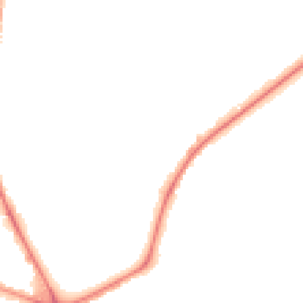 Night-time road noise heatmap for PO3 6DJ