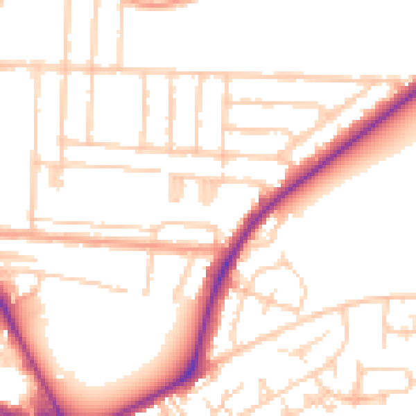 Daytime road noise heatmap for PO3 6FA