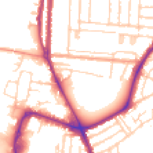 Daytime road noise heatmap for PO3 6FF