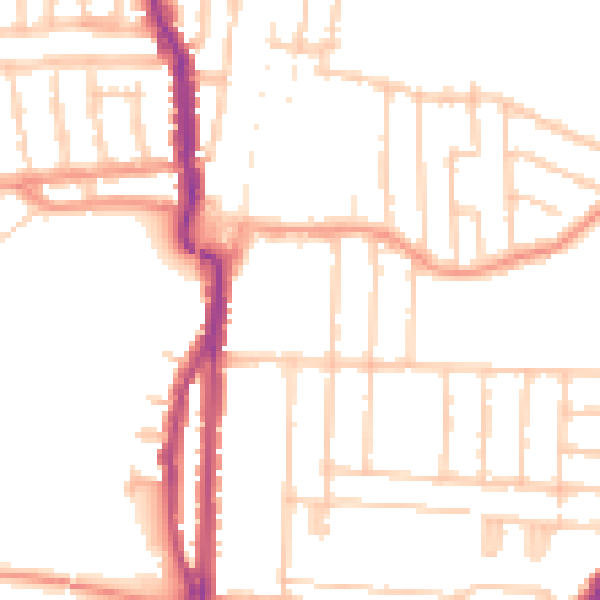 Daytime road noise heatmap for PO3 6JB