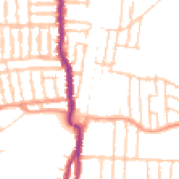 Daytime road noise heatmap for PO3 6JT