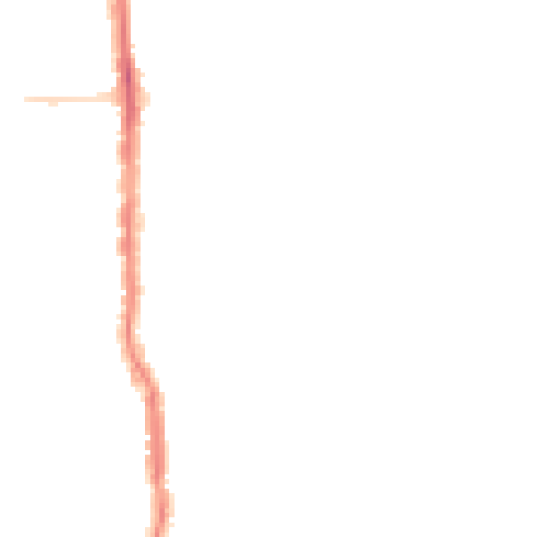Night-time road noise heatmap for PO3 6LW