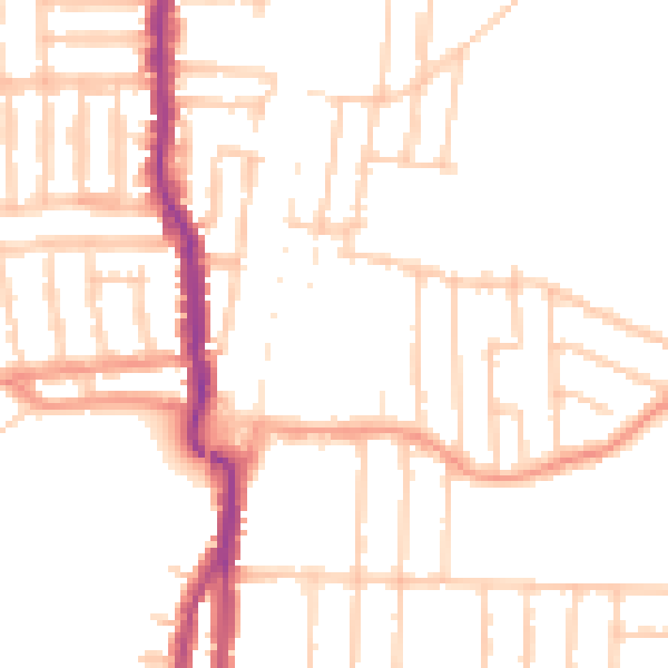 Daytime road noise heatmap for PO3 6LY