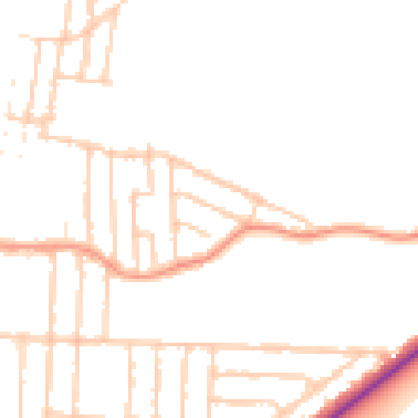 Daytime road noise heatmap for PO3 6PH