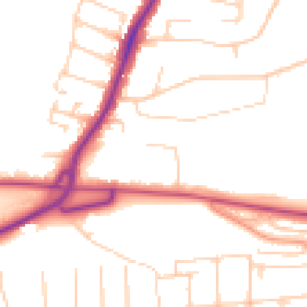 Daytime road noise heatmap for PO6 1BB