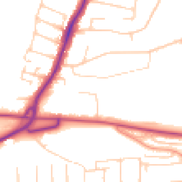 Daytime road noise heatmap for PO6 1BD