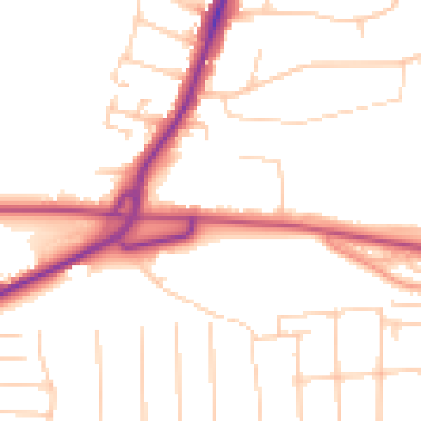 Daytime road noise heatmap for PO6 1BE