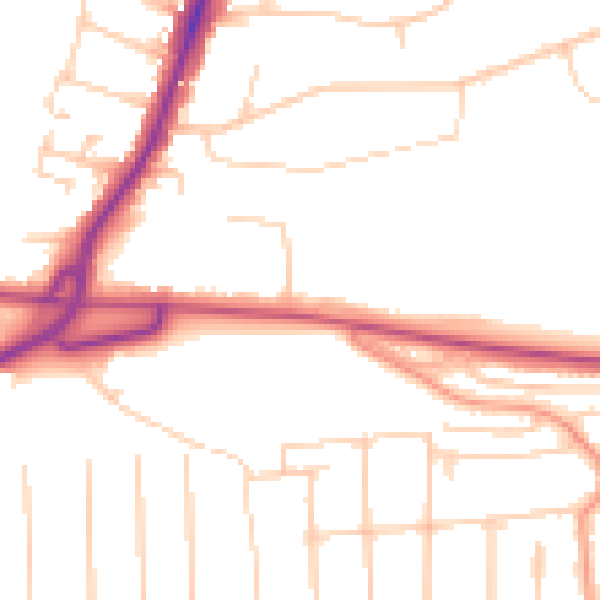 Daytime road noise heatmap for PO6 1BG