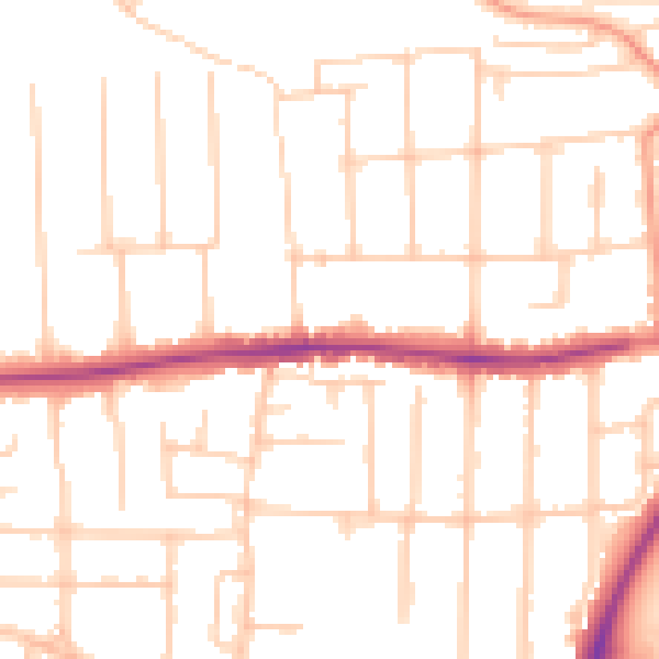 Daytime road noise heatmap for PO6 1BU