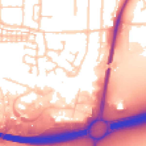 Daytime road noise heatmap for PO6 1BX