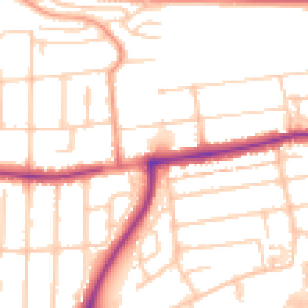 Daytime road noise heatmap for PO6 1DB